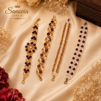 Handmade Crystal Beaded Bracelet | Customizable Colors | Lightweight & Elegant | Sanovia Jewels