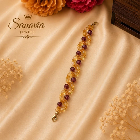 Handmade Crystal Beaded Bracelet | Customizable Colors | Lightweight & Elegant | Sanovia Jewels