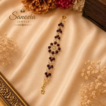 Handmade Crystal Beaded Bracelet | Customizable Colors | Lightweight & Elegant | Sanovia Jewels
