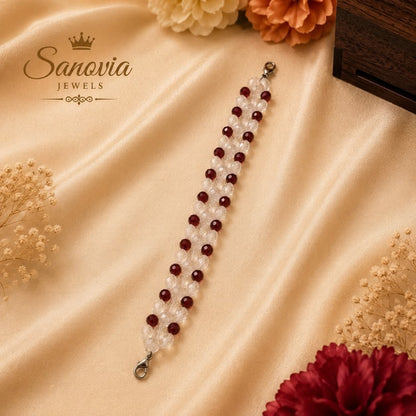 Handmade Crystal Beaded Bracelet | Customizable Colors | Lightweight & Elegant | Sanovia Jewels